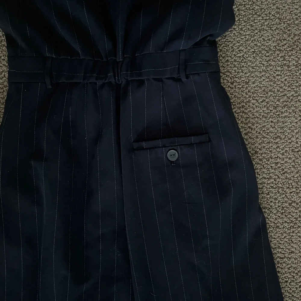 Anthropologie Navy Pinstripe Jumpsuit - Picture 10 of 10
